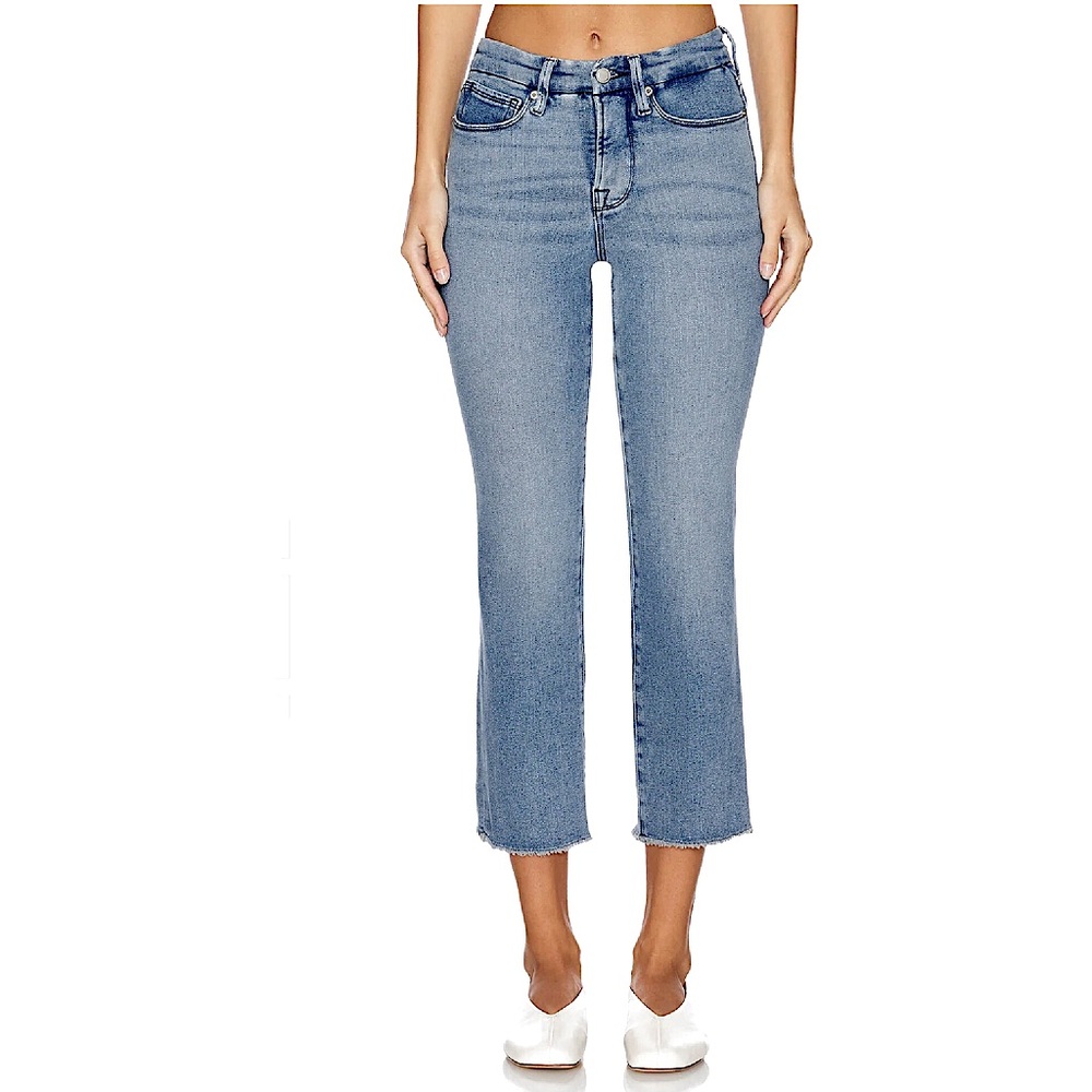 NWT Good American Good Legs Straight Split Pockets Jeans